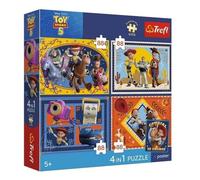 Trefl - Puzzle 4in1: Toy Story, Toy Time - 4 x 88 Elements - Unique Poster, Set of Four Puzzles for Children from 5 years
