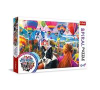 Trefl - Puzzle Spiral: Balloon Festival - 1040 Elements - Spiral Shape, Curly Images, Colorful Balloons, Creative Entertainment, Fun for Adults and Children from 12 Years Old