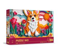 Trefl - Puzzle with 3D Effect, Dog - 160 Elements - 40 Years Trefl, Colourful Puzzles with Animals, for Children from 6 Years