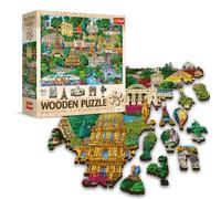 Trefl Puzzles France - 1000 Elements, Wood Craft, Irregular Shapes, 100 French Symbols & Monuments, Modern Premium Jigsaw Puzzle DIY for Adults & Children from 12 Years Old