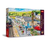 Trefl Railway Station Steam Train - 1000 Piece Jigsaw Puzzles for Adults & Children Aged 12+ - Tea Time Village Rail Station Trains Puzzle