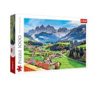 Trefl St. Magdalene, Dolomites, Italy - 1000 Piece Puzzle - Puzzle with a Beautiful View of the Dolomites in Italy, for Adults and Children from 14 Years