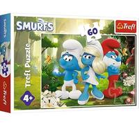 Trefl - Smurfs, Enchanted Forest - Puzzle 60 Elements - Colourful Puzzle with Film Heroes, Creative Entertainment, Fun for Children from 4 Years