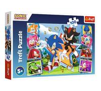 Trefl Sonic The Hedgehog Meet Sonic - 100 Piece Jigsaw Puzzles for Kids - Sonic & Friends Puzzle for Children - For Ages 5+