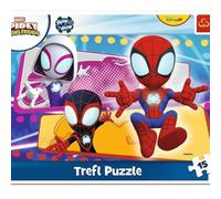 Trefl - Spidey and his Amazing Friends, Spider Pack - Frame Puzzle for Toddlers, 15 Large Elements, Frame and Rigid Pad for Children from 3 years