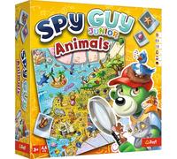 Trefl - Spy Guy Junior Animals - Cooperative detective game for the little ones, Family board game, Search for evidence and get the culprit, Meet the animals, Large board, for children from 3 years