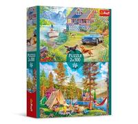 Trefl Summertime Relax 2x500 Piece Jigsaw Puzzle 48x34 cm Print, DIY Puzzle, Creative Fun, Classic Puzzle for Adults and Children from 12 Years Old