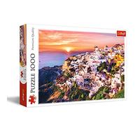 Trefl Sunset Over Santorini Greece - 1000 Piece Jigsaw Puzzles for Adults & Children Aged 12+ Greek Village Puzzle