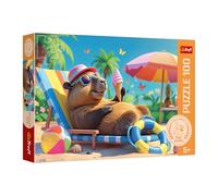 Trefl - The Treflik Family, Capybara Style Relaxation - 100 Piece Puzzle - Colourful Puzzles with Animals, Creative Entertainment, Fun for Kids Aged 5 and up