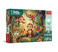 Trefl - The Treflik Family, Inspired by Nature, Monkeys and Friends - 100 Elements - Colourful Puzzle with Heroes Fairy Tales, Creative Leisure, Fun for Children from 5 Years