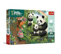 Trefl - The Treflik Family, Inspired By Nature, Pandas - 100 Pieces - Colourful Puzzle Featuring Fairy-Tale Characters, Creative Entertainment, Fun for Children Aged 5 and Over