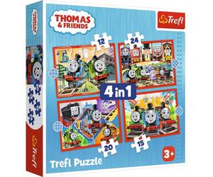 Trefl Thomas & Friends 4 in 1 Puzzle Set - 12, 15, 20 & 24 Pieces - Thomas the Tank Engine Puzzles for Children - For Ages 3+