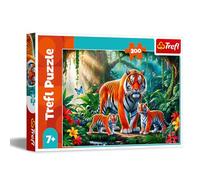 Trefl Puzzle Tiger Habits – 200 Pieces – Colourful Puzzle with Animals – For Children from 7 Years