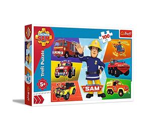 Trefl TR16354 Fireman Sam Vehicles 100 Pieces for Children from 5 Years Jigsaw Puzzle Coloured
