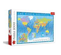 Trefl TR27099 Political World Map 2000 Pieces Premium Quality for Adults and Children from 12 Years Jigsaw Puzzle Coloured