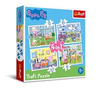 Trefl TR34359 Puzzle, Holiday Memories, from 12 to 24 Pieces, 4 Sets, Peppa Pig, for Children from 3 Years, 28.5 x 20.5 cm