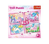 Trefl Unicorns & Magic Puzzle Kids - 4in1 | Size: 1 Pack Trefl Multicolor 1 Pack