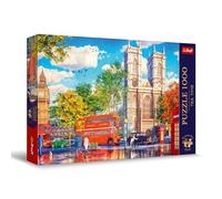 Trefl View Of London - 1000 Piece Jigsaw Puzzles for Adults & Children Aged 12+ - Tea Time Big Ben Red Bus Westminster Abbey Puzzle