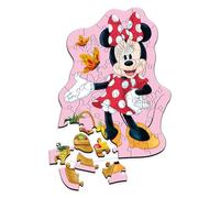 Trefl - Wooden Puzzle 50 Pieces, The Happy Minnie, Disney, 5+ | Wooden Puzzle Shape Puzzle Irregular Shapes 10 Figures Figures from Popular Fairy Tales Memory Training
