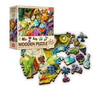 Trefl - Wooden Puzzle, Colorful Cocktails - 500+1 Elements, Wood Craft, Irregular Shapes, 50 Travel Figures, Modern Premium Jigsaw Puzzle DIY for Adults and Children from 12 Years Old