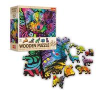 Trefl - Wooden Puzzle, Colorful Puppy - 500+1 Elements, Wood Craft, Irregular Shapes, 50 Animal Figures, Modern Premium Jigsaw Puzzle DIY for Adults and Children from 12 Years Old