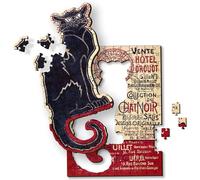Trefl - Wooden Puzzle: Le Chat Noir, Théophile Alexandre Steinlen - Artistic Wooden Puzzle Wooden Puzzle, Famous Paintings, Entertainment for Adults and Children from 9 Years Old, 200 Pieces