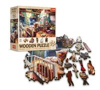 Trefl - Wooden Puzzle: Treasures in the Attic - 500+1 Elements, Wood Craft, Irregular Shapes, 50 Figures, Modern Premium Jigsaw Puzzle DIY for Adults and Children from 12 Years Old