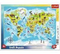 Trefl World Map with Animals Puzzle - 25 Pieces