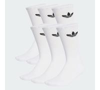 adidas Originals 6-Pack Trefoil Cushion Crew Socks - White L