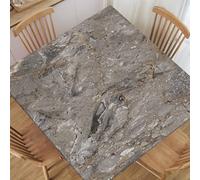 TREGAUSI Square Fitted Tablecloth with Elastic Edge Marble Table Cloth Cover Natural Breccia Tablecloths Waterproof Polyester for Indoor Outdoor Dinner Party Picnic, Fit for 42x42 Tables, Style 19