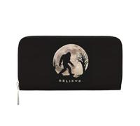 TREJUKY Great Pyrenees cute Dog Wallet for Men Women Long Clutch Zip Travel Leather Coin Purse Credit Card Holder Handbag, Funny Bigfoot Sasquatch Full Moon, One Size