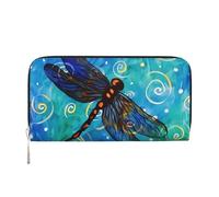 TREJUKY Great Pyrenees cute Dog Wallet for Men Women Long Clutch Zip Travel Leather Coin Purse Credit Card Holder Handbag, Butterflies And Dragonflies, One Size, Casual