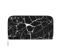 TREJUKY Great Pyrenees cute Dog Wallet for Men Women Long Clutch Zip Travel Leather Coin Purse Credit Card Holder Handbag, Marble Print Black White, One Size