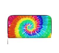 TREJUKY Retro Video Game Pattern Wallet for Men Women Elegant Long Clutch Zip Around Travel Leather Coin Purse Large Capacity Credit Card Holder Handbag, Colorful Tie Dye, One Size, Casual