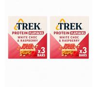 Trek White Choc & Raspberry Protein Flapjacks - 2 Packs (3 x 50g Flapjacks) - High Protein, Vegan, Gluten-Free, Naturally Sweetened