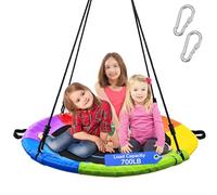 Trekassy 40" Nest Tree Swing Seat - 320kg/700lbs Weight Capacity, Weatherproof Saucer Swing with Adjustable Hanging Ropes, Safe Outdoor Kids/Adult Swing for Backyard (Rainbow)