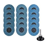 Treki 15Pcs 2 Inch 50mm Flap Disc Quick Change Flap Sanding Disc Wheels with 1/4 Shank Disc Pad Holder Grinder Abrasive Discs 40/60/80 Grit Roll Lock Grinding Flap Discs for Metal Wood Plastic