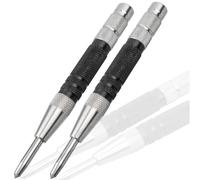 Treki 2 Pcs Automatic Center Punch 6" Spring Loaded Center Hole Punches Adjustable Center Puncher Drilling Holes Tool for Metal Wood Plastic Glass Drilling
