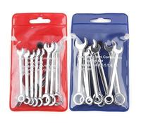 Treki 20 Pieces Mini Wrench Sets Metric and SAE Combination Wrench Set 4-11mm & 5/32"-7/16" Open and Box End Spanners Small Ignition Wrenches for Car Bike Furniture Machine Repairs