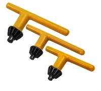 Treki 3 Packs Drill Chuck Key Wrench Universal Drill Press Chuck Keys T-Shaped Electric Drill Clamping Tool for 6mm/10mm 13mm 16mm in Diameter Yellow Tighten Drills Chucks