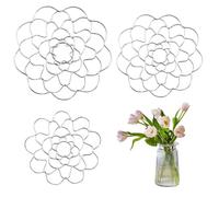 Treki 3 Pcs Floral Grid for Vase Metal Flower Arranging Grid(4'', 5'', 6'' Dia) Reusable Flower Arrangement Bouquet Holder Flowers Insert Lid Tool for Vase Plant Fixation