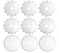 Treki 45 mm Crochet Edge Cutter Blades 9 Pcs Perforating Replacement Blades SKS-7 Rotary Cutter Blade for Cutting Quilting Sewing Fabric Leather Paper (12/15/27 Tooth)