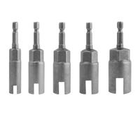 Treki 5 Pieces Power Wing Nut Driver Set Slot Wing Nuts Drill Bit with 1/4" Hex Shank Wing Nut Driver Bits for Panel Nuts Screws Eye C-Hook Bolt, Q-Hanger (10/12/14/16/18mm)