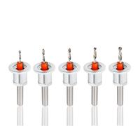 Treki 5Pcs Countersink Drill Bit Kit, 8mm Round Shank Adjustable Countersink Bits with Depth Stop Alloy Steel Countersunk Hole Drill Bit for Woodworking Open Holes(2.8-4mm)