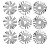 Treki 9 Pcs Wave Replacement Blades Stainless Steel Wave Rotary Blades 45 mm Fabric Cutting Blade for Quilting Scrapbooking Sewing Arts & Crafts Tools
