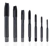 Treki Thread Tap Set, 7pcs Metric Spiral Point Taps Plug Screw Tap Standard Tap Drill Bit HSS Nitriding Coated Bottoming Taps M3 M4 M5 M6 M8 M10 M12