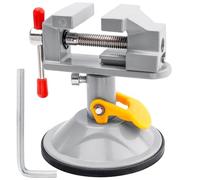 Treki Universal Mini Bench Vise, 360 Degree Small Table Top Vice Mini Suction Vise Clamp Mini Drill Press Vise Suction Cup for Jewelry Nuclear Watch Repairing DIY Craft Sculpture Clip