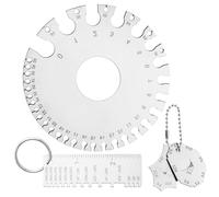 Treki Wire Gauge Measurement Tool-Stainless Steel Fillet Welding Gauge Sets Sheet Metal Gage Dual-Sided Round Thickness Metal Gauges for Measuring (4 Pcs)