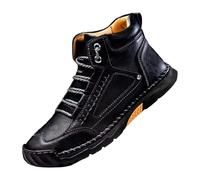 Trekking Hiking Shoes Men's Leather Hiking Boots Women's Waterproof Summer Ankle Boots Trainers Leather Work Shoes Non-Slip Sports Shoes Comfortable Sports Leisure Shoes High Top Jogging Shoes, black