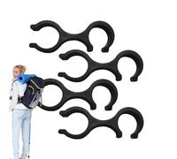 Trekking Pole Buckle Set - ABS FigureEight DualLoop Attachment Kit, Four Piece Lightweight Miniature Connection System, Compact Rod Securing Hardware, Utility Attachment | Backpack